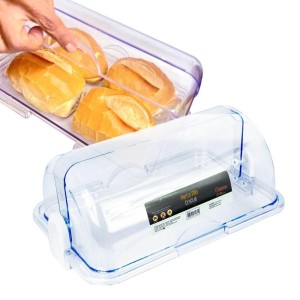 PORTA PÃO COM TAMPA CRISTAL K10 ACRILICO KEITA