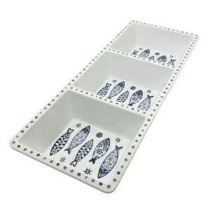 PETISQUEIRA RETANGULAR 38X15X4CM 0802 3 DIVISORIAS MELAMINA BELLAGIO 