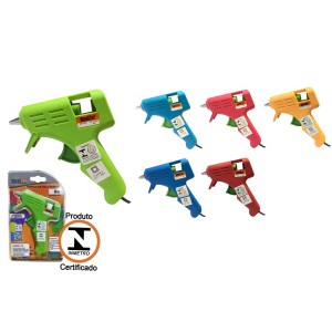 Pistola de cola bivolt 12W suporte de metal cores sortidas BFH1603 - Bestfer