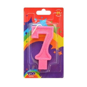 VELA DE ANIVERSARIO LUXO Nº 7 ROSA 4560 TOP FESTA