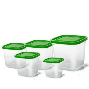 Conjunto mantimento quadrado 5 peças transparente  2205 - Ercaplast