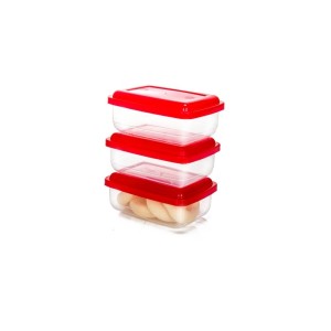 Pote ret mini com 3 peças transparente  209/3 - Ercaplast