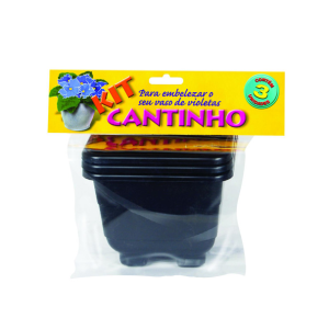 Kit Vaso Quadrado 9cm Preto 191 - Brasami