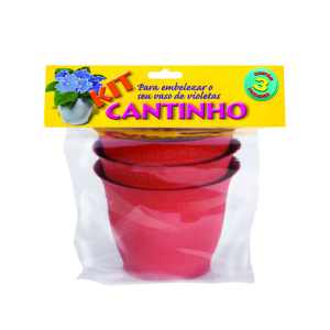 Kit Vaso Redondo 9cm Marrom 180 - Brasami