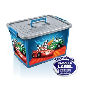 Container Azul Organizador 35L  Label Infantil  25247 - ARQPLAST