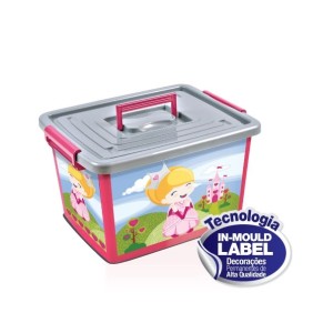 Container Rosa Organizador 30L Label Infantil  25246 - ARQPLAST