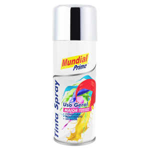 Tinta Spray 200ml Mundial Prime metalica  Cromado  AE01000084 - Aeroflex