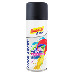 Tinta Spray 200ml Mundial Prime UG Preto Fosco  AE01000090 - Aeroflex