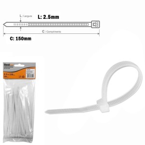 Abraçadeira nylon branca 2.5x1.5mm 100un BFH0743 - Bestfer