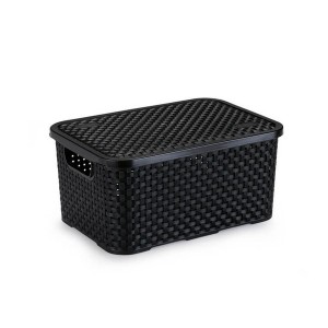 Cesto Rattan Multiuso 4 Litros preto  1454PT - Plasbrink