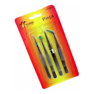 Conj. C/4 Pinças De Aço MZ-51057 - MONALIZA