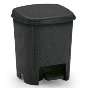 Lixeira Rattan 6 L - PRETA  LR1992 - MONTE LIBANO