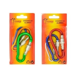 Chaveiro De Alumínio Mosquetão C/3PÇS MZ-24152 - MONALIZA