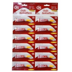 Cola Instantãnea Cartela C/12PÇS SQ1356 - SQ COMERCIO