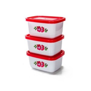 Conj. Pote Retangular MD 3 PCS - DEC. - Linha Prime PÇ 1790 - ERCAPLAST