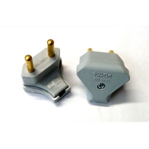 Plugue Triangular 90º 2P 10A  V-15CZ - Voltim