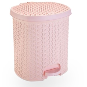 Lixeira Rattan C/Pedal 15 LTS  ROSA  1580RS - PLASNORTHON