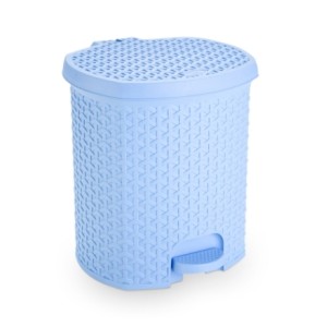 Lixeira Rattan C/Pedal 6L AZUL CLARO  1575AZ - PLASNORTHON