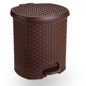 Lixeira Rattan C/Pedal 6L Café  1575CF - PLASNORTHON