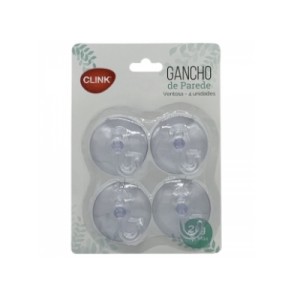 Kit 4 Pcs Gancho Parede 2kg Ventosa Plastico  CK4066 - CLINK