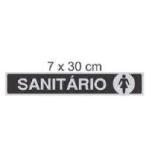 Placa (SANITARIO FEMININO) 7X30CM Preto - ACESSO PLACAS