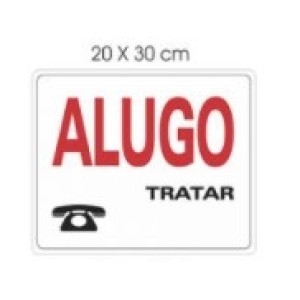 Placa Alugo 20X30cm - ACESSO PLACAS