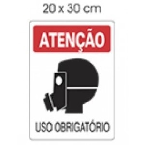 Placa Em Ps Aviso (MASCARA USO OBRIGATORIO) 20X30cm - ACESSO PLACAS