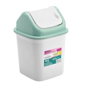 Lixeira Quad. Basculante 3,6L  Branco Fechado  0420 - PLASMONT