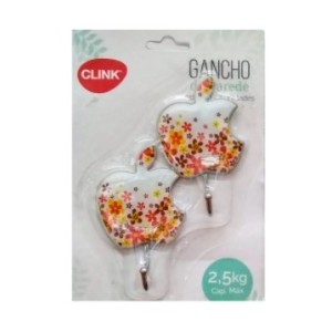 Kit 2 Ganchos Parede Maçã Adesivo Metal 2,5kg CK4075 - CLINK