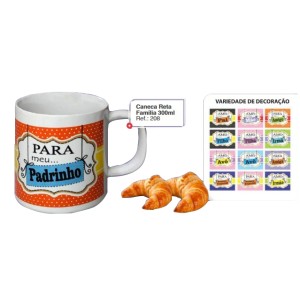 Caneca Reta 300ML - Família  208 - R R PORCELANAS