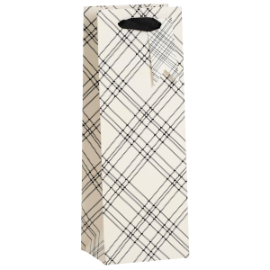 SACOLA PARA VINHO QUADRICULADO 12,5CMX34,5CMX10CM RMT2039 COLOR RIO MASTER