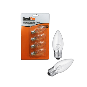Kit mini lâmpadas  E12  7w C7 127V Decorativa 4 peças BFH1523 - Bestfer