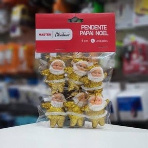 PENDENTE PAPAI NOEL 6PÇS TD-338 GLITTER RIO MASTER